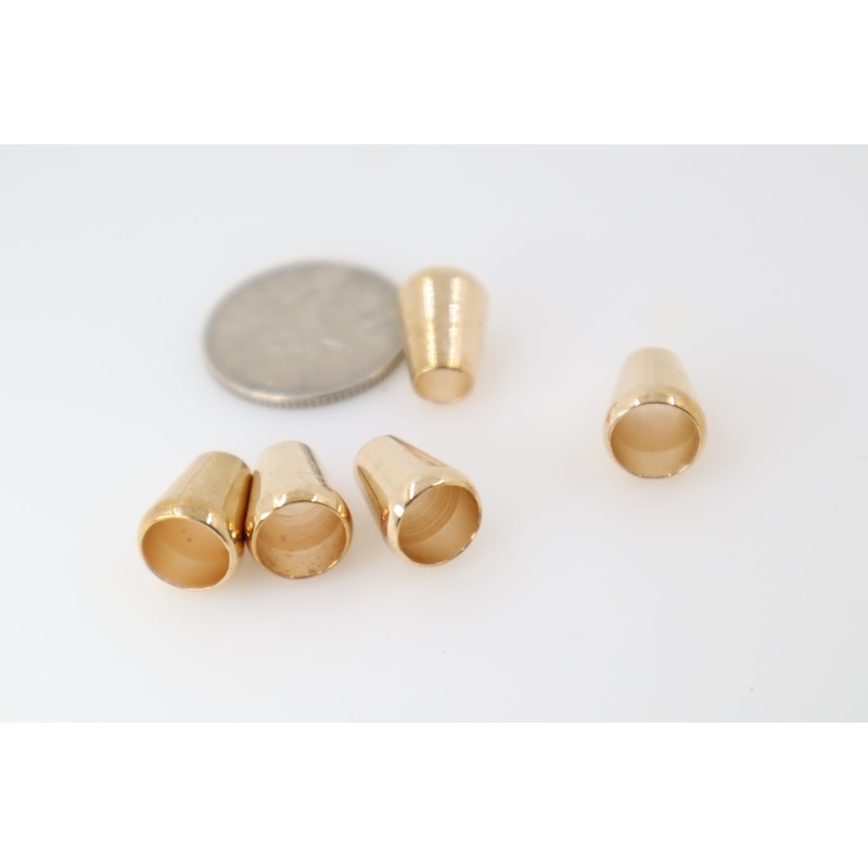5pcs Gold Quality Metal Round Cord End Toggles Clothing Draw