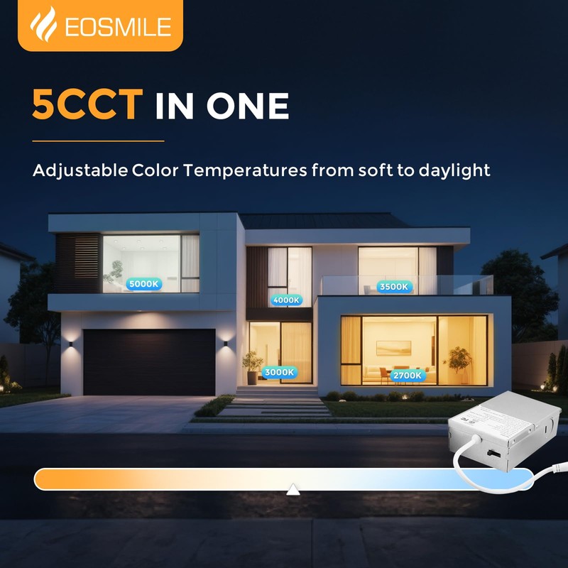 EOSMILE 12 Pack, Black Recessed Lighting with 4 Inch Night