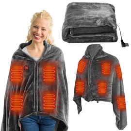 AVCXEC USB Electric Blanket, Heated Blanket, 3 Temperature Levels, Adjustable, USB Scarf, 150 x 80 cm, Electric Heat Blanket, Portable Heating Blanket for Home and Office, Flannel, Machine Washable