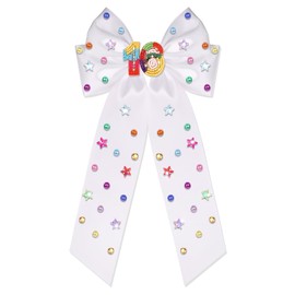 Birthday Hair Bow Clips for Women Beaded Colorful 16 Birthday Hair Bows Happy Birthday Bow Hair Ribbons Birthday Hair Accessories Birthday Party Favor