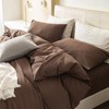 JIYUAN 100% Washed Cotton Duvet Cover Set Comfy Simple Style