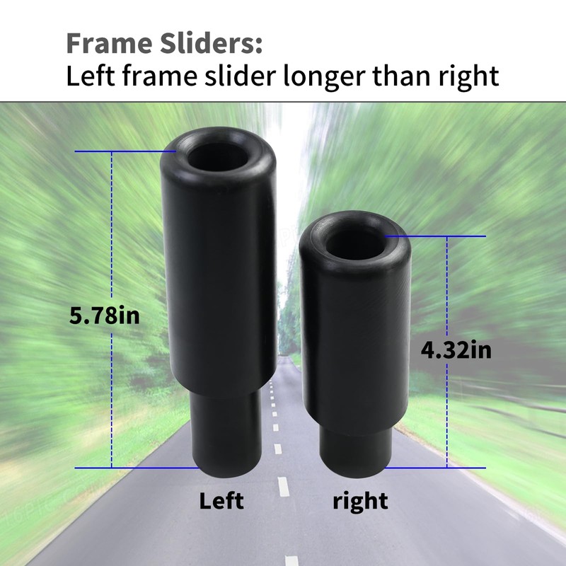 Vanshly Black No Cut Frame Sliders Fits Kawasaki Ninja 650