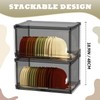 SCAVATA 2 Pack Large Hat Organizer Box, Stackable Clear Baseball
