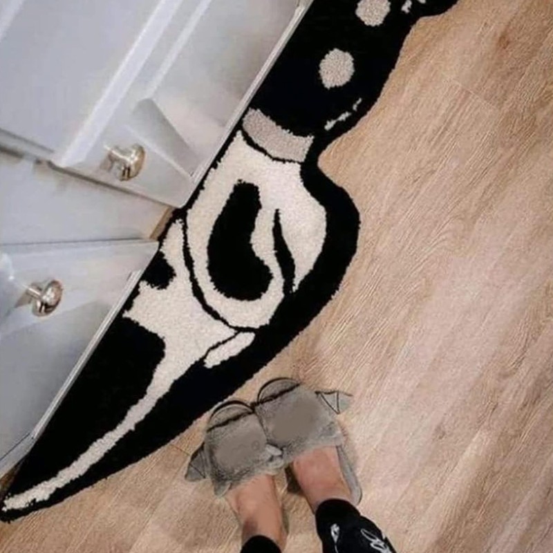 Skull Knife Carpet Horror Scary Scream Bedside Rug Wear Resistant
