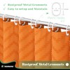 Dynamene Burnt Orange Boho Fabric Shower Curtain, Tufted Chevron Striped