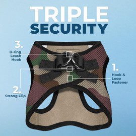 Voyager Step-in Air All Weather Mesh Harness and Reflective Dog 5 ft Leash Combo with Neoprene Handle, for Small, Medium and Large Breed Puppies by Best Pet Supplies - Army Base, M