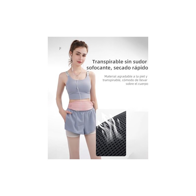 Cangurera Riñonera Deportiva para Correr Hombre Mujer, Azul