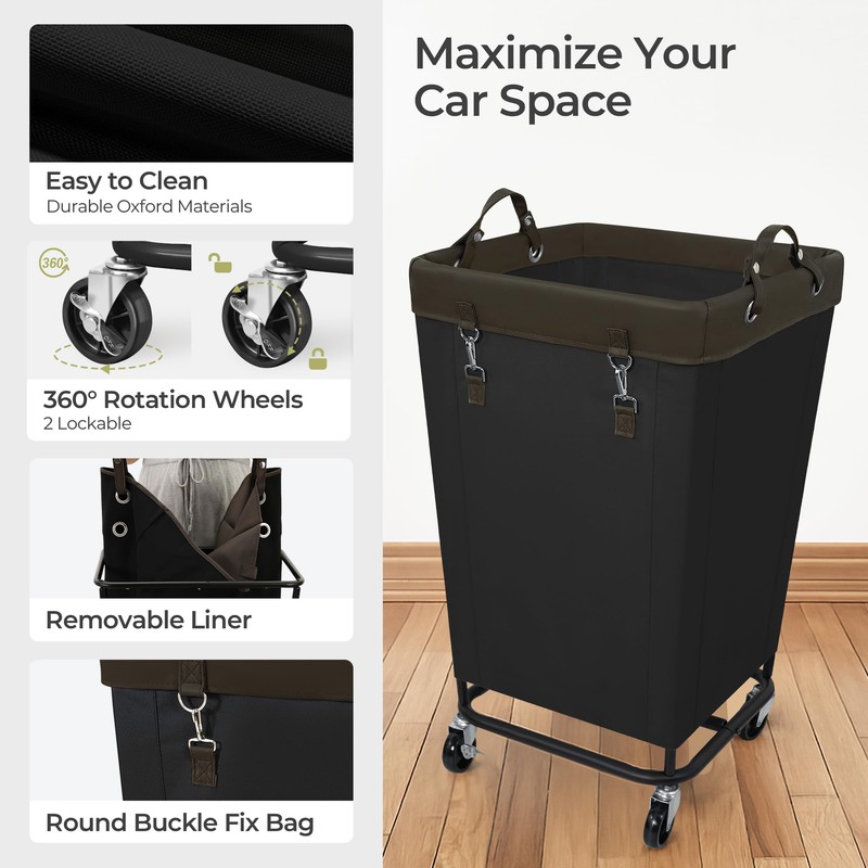 160L Laundry Hamper Sorter Extra Large, Heavy-Duty Laundry Basket with