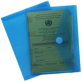 orgaexpert Protective Cover for Old Vaccination Certificate 160 x 120 mm Blue Folder with Velcro Fastening Vaccination Card Vaccination Book Cover, blue, Modern