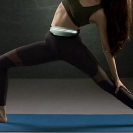 Waterproof Running Belt Sports Hip Bag Sling Bag Gray ONE