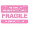 Fragile Sticker,2x3 inch 100pcs Cute Pink Fragile Shipping Sticker for