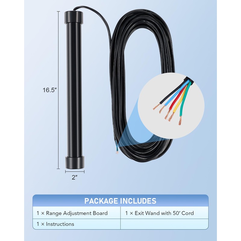 CO-Z Vehicle Exit Sensor Kit, Wired Driveway Gate Exit Wand