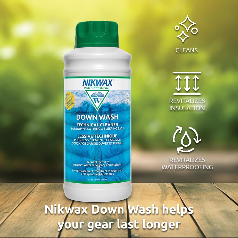 Nikwax Down Wash, 1L, Detergent for down jackets and sleeping