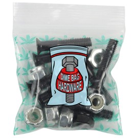 Dimebag Hardware Skateboard Mounting Nuts and Bolts 1" Phillips - Skateboard Truck Hardware - Lots of Colors (Black)