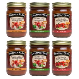 Dillman Farm 6 Piece Restaurant Style Medium Salsa Variety Pack - (3 flavors)