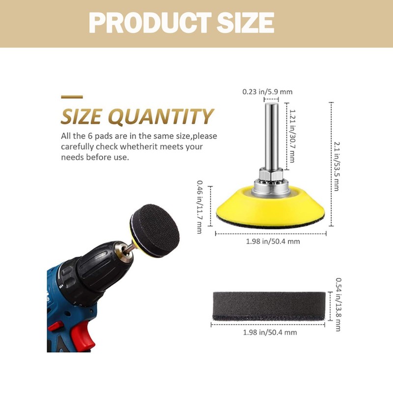 Sweetone 5 Pack 2 Inch/50mm Hook and Loop Sanding Pad
