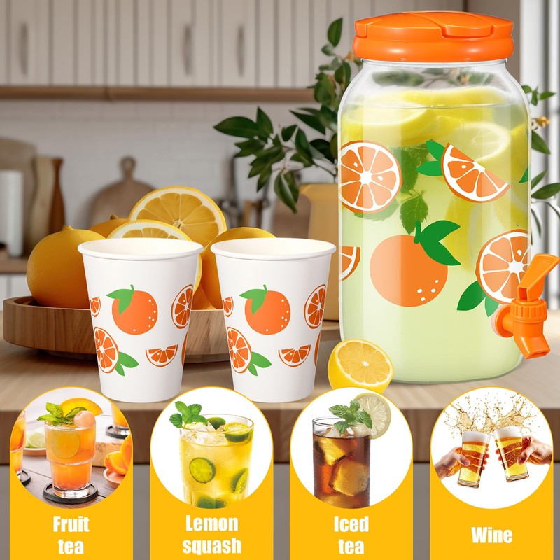 Umigy Tree Clear Plastic Drink Dispenser with 20 Pcs 12