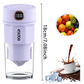 Aldeepo Portable Coffee Grinder and Blender Smoothies with 12Oz BPA Free Personal Travel Cup, Durable Stainless Steel Mix Blender with Metal Coffee Filter, USB Rechargeable(Purple)
