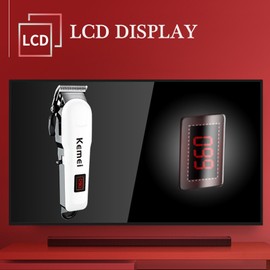 Rechargeable LCD Display Hair Clipper Cutter Head Regulator Strong Power Low Noise Fast Trimming