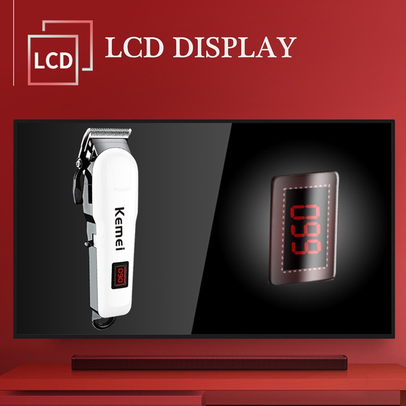 Rechargeable LCD Display Hair Clipper Cutter Head Regulator Strong Power