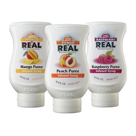 Reàl Infused Exotics Tea Flavoring Syrup - Mango, Peach, Raspberry (Pack of 3, 16.9 FL OZ Bottles)