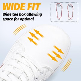 HOBIBEAR Minimalist Shoes for Men Women Wide Toe Barefoot Zero Drop Leather Fashion Walking Sneakers White