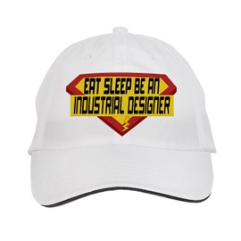 Makoroni - EAT Sleep BE an Industrial Designer Career Hat Adjustable Cap, DesB79 White