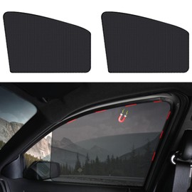 Huli 2Pcs Car Window Shades Strong Magnetic Car Sun Shade Mesh Car Window Shades for Side Window Universal Front Car Window Covers (Front /2Pcs)