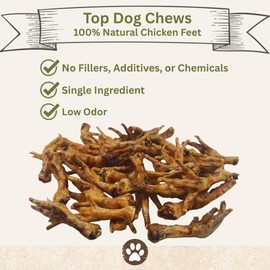 Top Dog Chews Dehydrated Chicken Feet for Dogs (100) – All Natural, Single Ingredient Dog Treats – Nail Free, Easily Digestible, Protein Rich, Low in Calories, Supports Joint Health