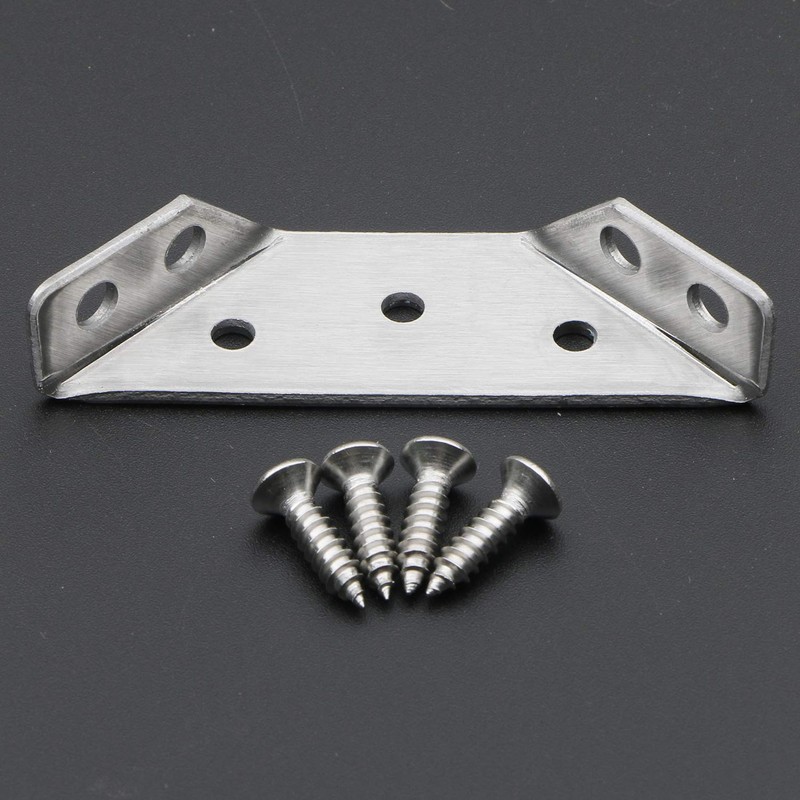 Pxyelec Silver Corner Protectors Stainless Steel Bracket Cupboard Corner Three