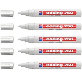 Edding 750 White Paint Marker 2-4 mm Round Pack of 5