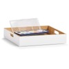 Zeller 13358 bamboo storage box, white, approximately 30 cm x