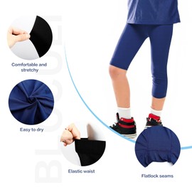 Blcculi 3 Pack Boys Compression Leggings,3/4 Youth Sports Leggings,Quick Dry Base Layer Athletic Tights for Running,Football (X-Large)