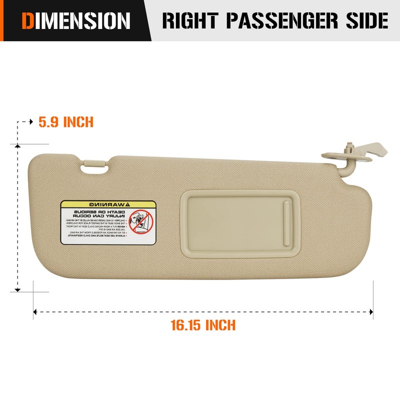 Sun Visor for 2011-2015 Hyundai Elantra (NOT fit GT Model),
