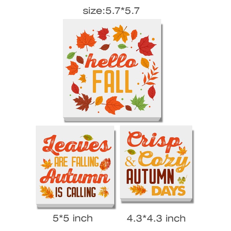 3 Pcs Fall Tiered Tray Decor Hello Fall Sign Home