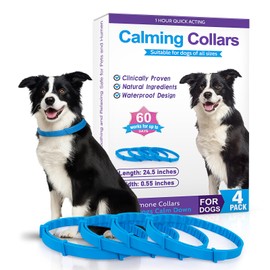 Pheromone Collar for Dogs: 4 Pack Calming Collars for Dogs - Anxiety Relief for Pets,Adjustable 25 Inch Size,Stress Relief for Puppy & Adult Dog,Relaxation Lasts 60 Days