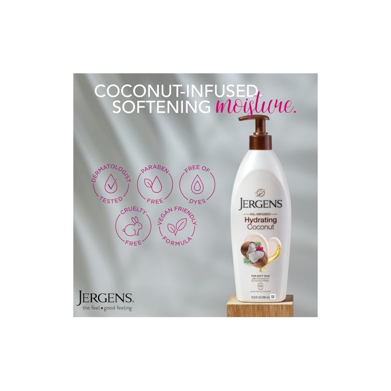 Jergens Hydrating Coconut Lotion, 16.8 Ounce