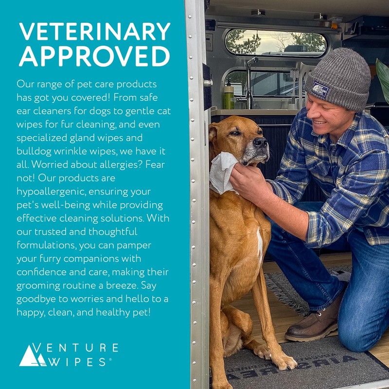 Venture Wipes Happy Paws - Natural Pet Wipes for Dogs