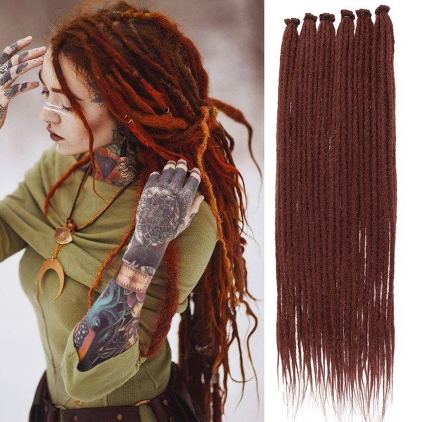 Samtress 24 Inch Dreadlock Extenisons 20 Strands Copper Red Single