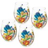 MACKENZIE-CHILDS Stemless Wine Glasses, Decorative Wine Glasses, 16 Ounces, Set