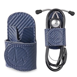 QIELIZI QIELIZI Stethoscope Holder Hip Clip.Night Shift Nurse Essentials Organizer,3M Littmann Stethoscope Belt Clip for Scrubs, Nursing Tools Holster Case(1-Carbon Fiber Dark Blue)