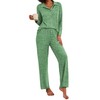 Ekouaer Women's Pajamas Set 2 Piece Knit Long Sleeve Button