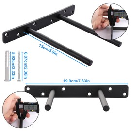 AKOLAFE 4PCS Floating Shelf Bracket 150mm Heavy Duty Shelf Brackets 6inch Invisible Wall Shelf Brackets with Screws, Shelf Support for Concealed Wood Shelves, Black