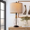 OYEARS 23" Farmhouse Table Lamps for Living Room,Boho Rattan Bedside