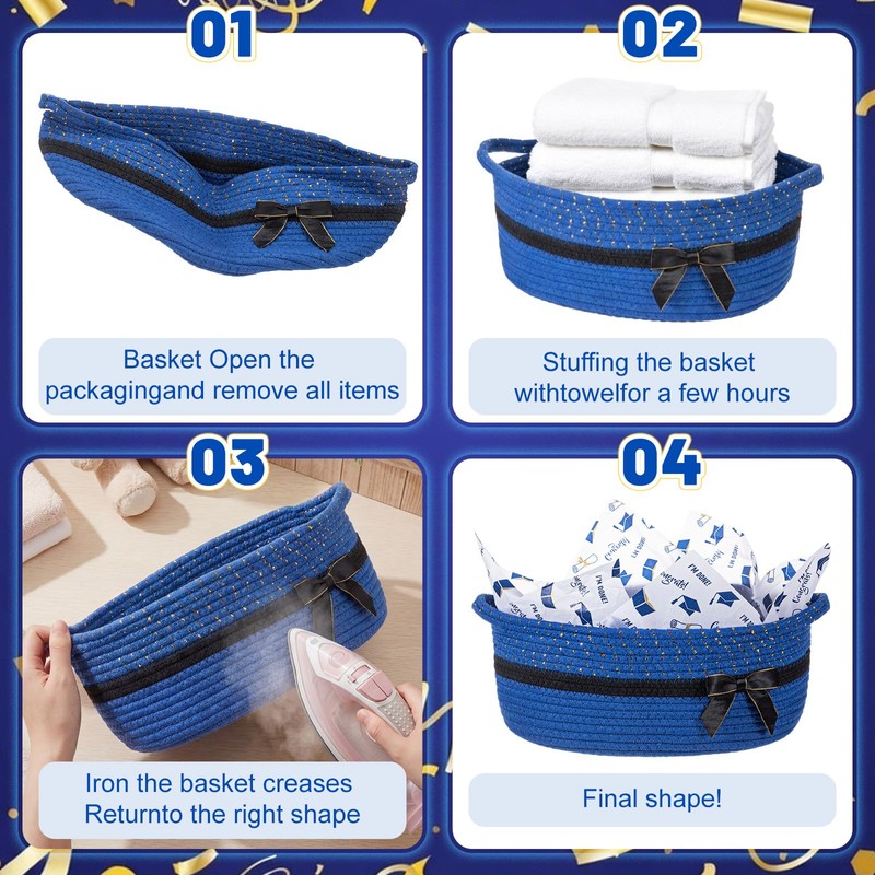 Colingmill Gift Basket for Graduation, Empty Woven Basket with Gift
