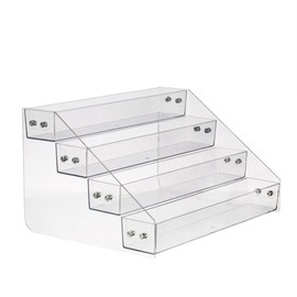 Kihor Acrylic Spice Rack, Tiered Spice Rack Shelf Seasoning Organizer for Countertop, Cabinet, Pantry, Kitchen Storage - 4 Tier