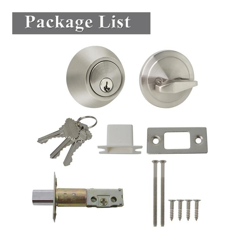 Probrico Single Cylinder Deadbolt for Exterior Door with Different Keys,