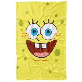 LOGOVISION Spongebob Blanket, 36"x58" Spongebob Goofy Smile Face Fleece Blanket