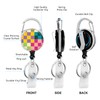 2 Pack Colorful Checkered ID Badge Holder with Clip Badge
