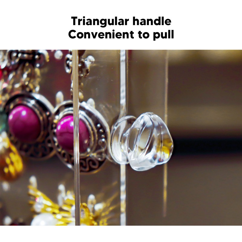 5 Drawers Acrylic Earring Holder Dustproof Storage Display Transparent Acrylic